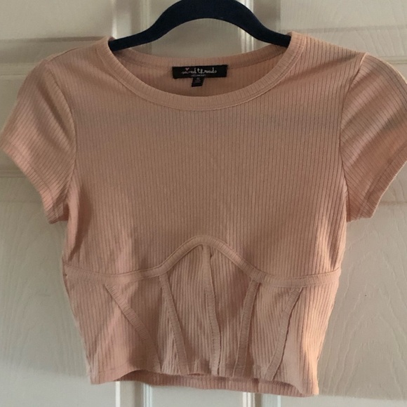 mixed threads Tops - Women's Ribbed Crop corset look Top size- small